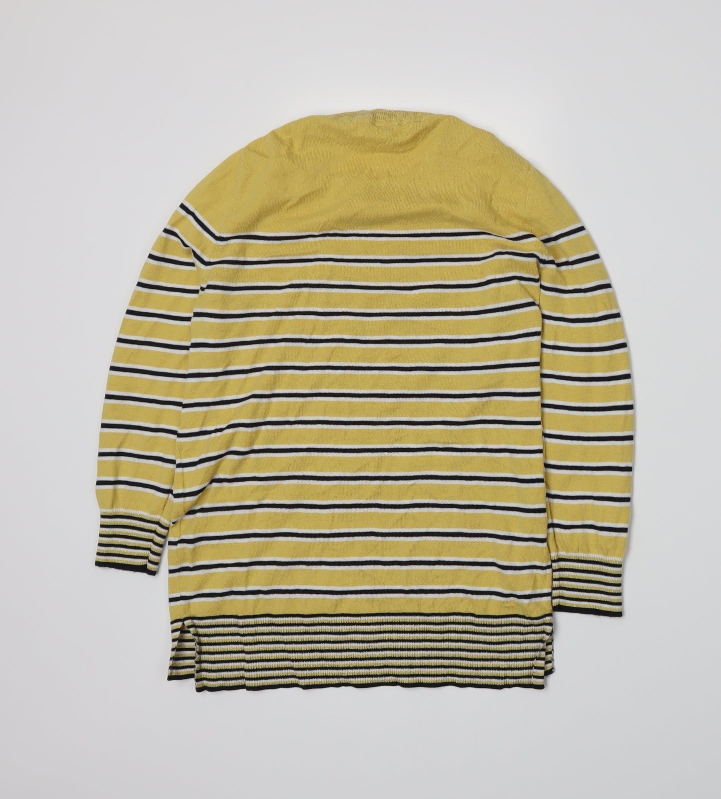 NEXT Womens Yellow Striped Knit Pullover Jumper Size 8