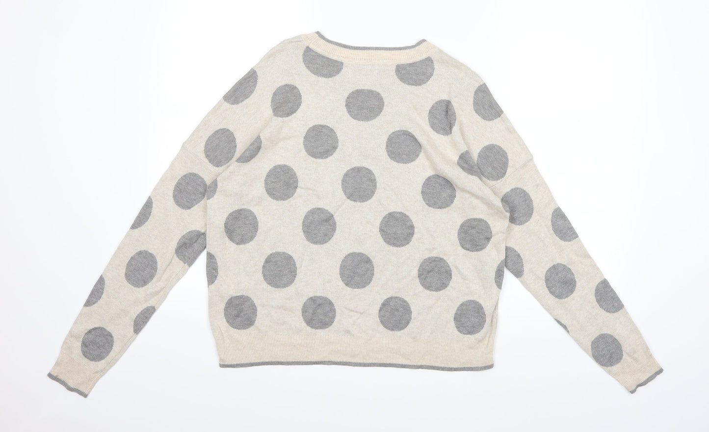 Only Womens Beige Polka Dot Knit Pullover Jumper Size XL