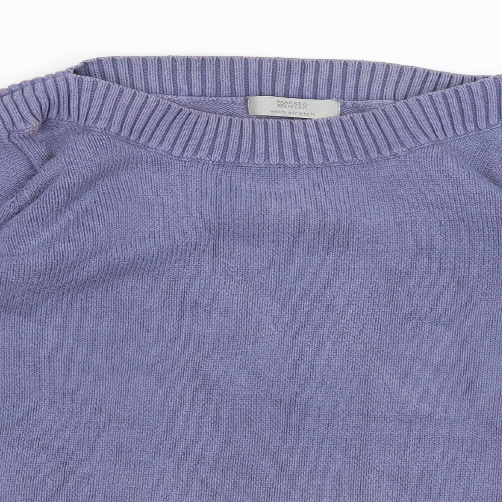 Marks and Spencer Womens Purple  Knit Pullover Jumper Size 14