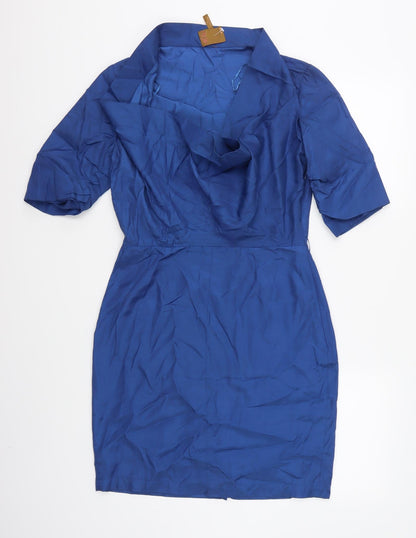 Front view of Ali Ro women’s blue a-line, size UK 6