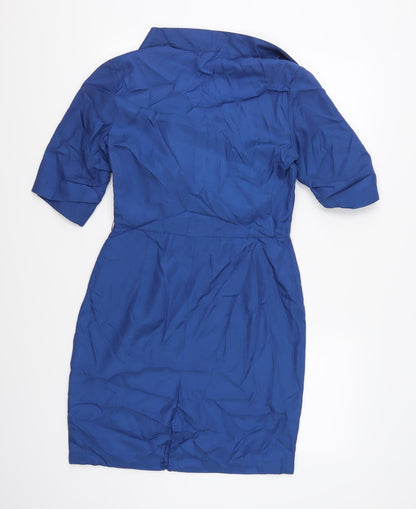 Back view of Ali Ro women’s blue a-line, size UK 6