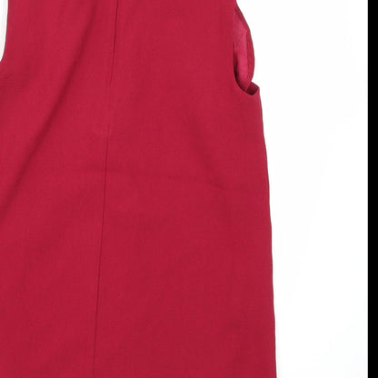Brand and care label for Warehouse women’s red basic tank, size UK 8, - wine red