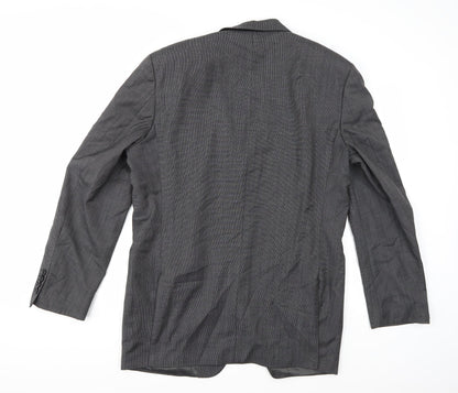 Back view of BARUTTI men’s grey rayon jacket suit jacket, size 42