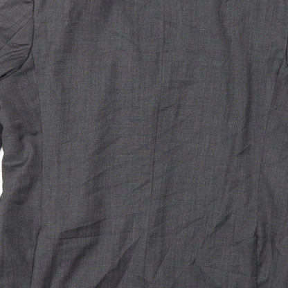 Brand and care label for BARUTTI men’s grey rayon jacket suit jacket, size 42