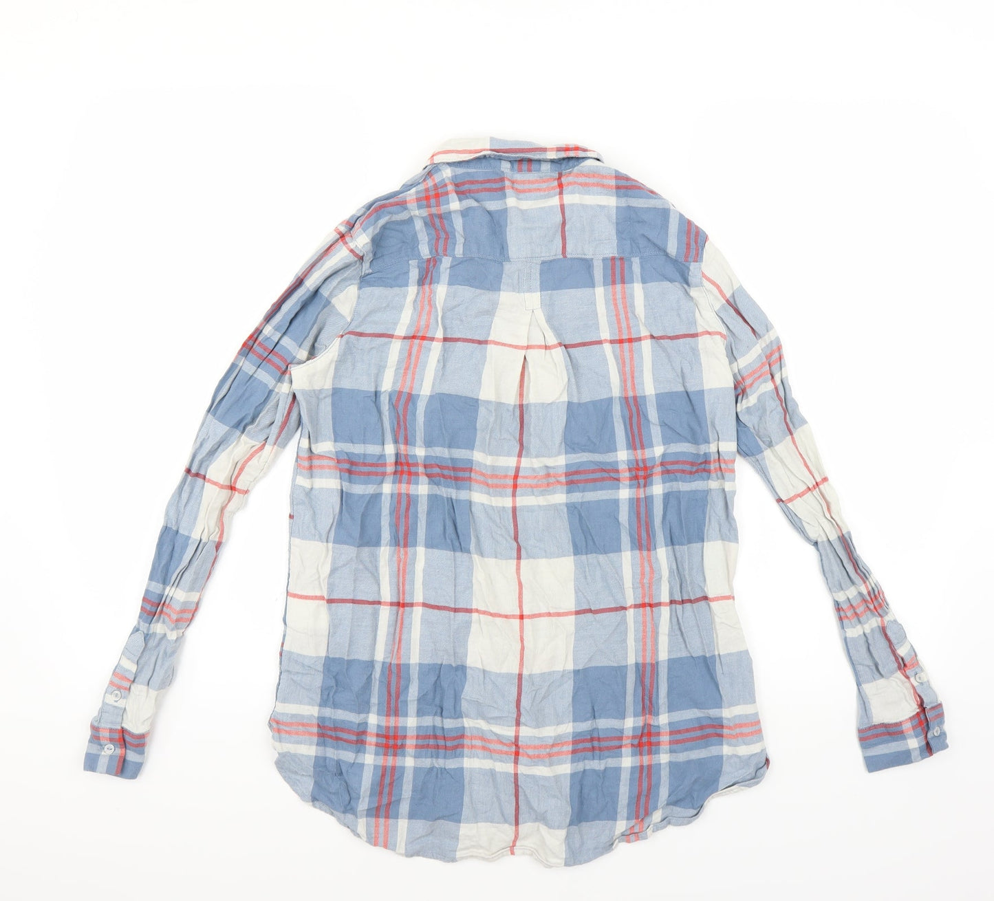 H&M Womens Blue Check  Basic Button-Up Size 8