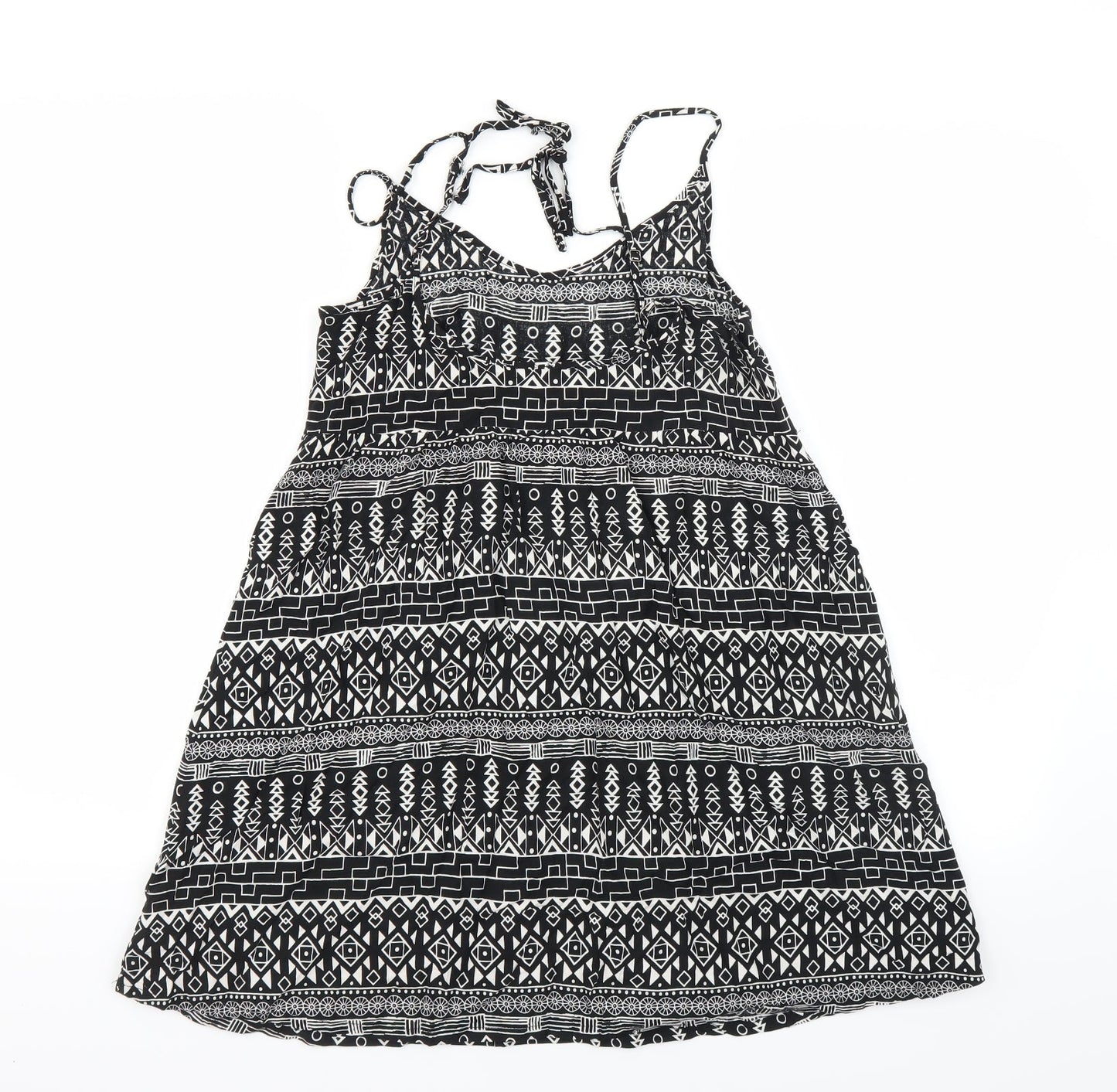Divided by H&M Womens Black Geometric  Trapeze & Swing  Size 10