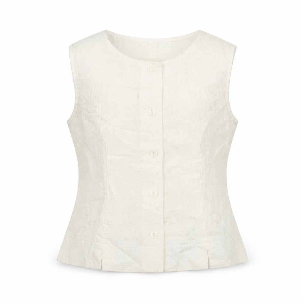 Marks & Spencer Girls Ivory   Basic Blouse Size 6 Years