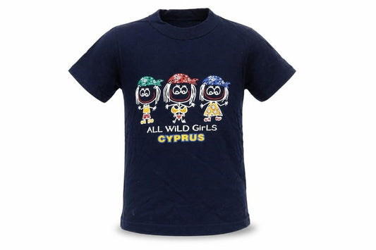 Front view of Preworn girls’ blue basic t-shirt, size 7-8, years
