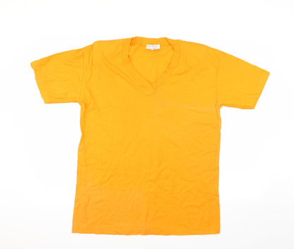 Additional front view of express tricot women’s orange basic t-shirt, size S