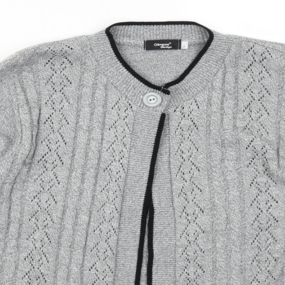 Glimpse Design Womens Grey   Cardigan Jumper Size M
