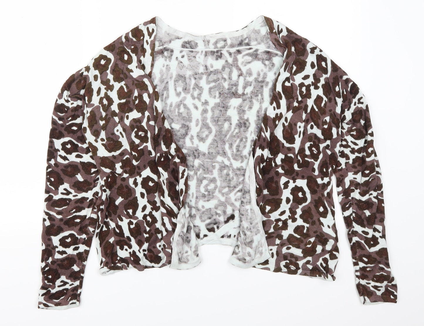 Preworn Womens Brown Animal Print  Cardigan Jumper Size XL