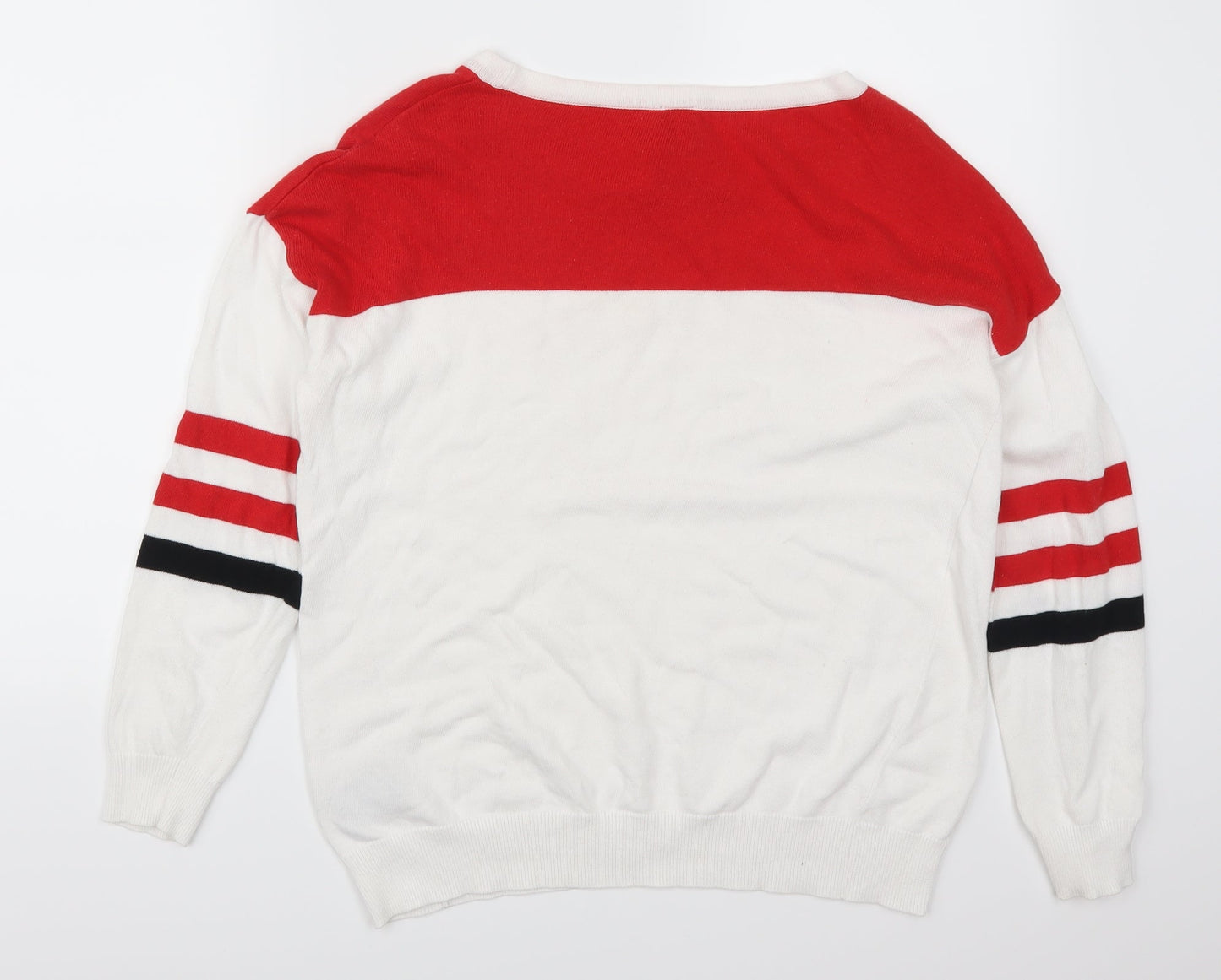 Preworn Mens Red Striped  Pullover Jumper Size M  - Welcome to the City of Champions
