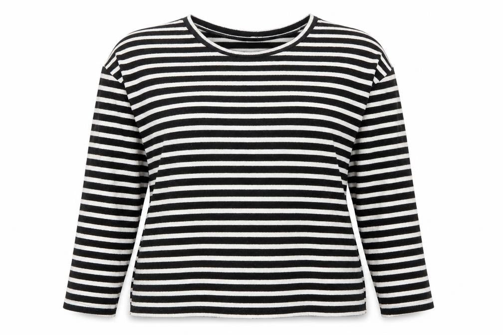 H&M Womens Beige Striped  Pullover Sweatshirt Size L