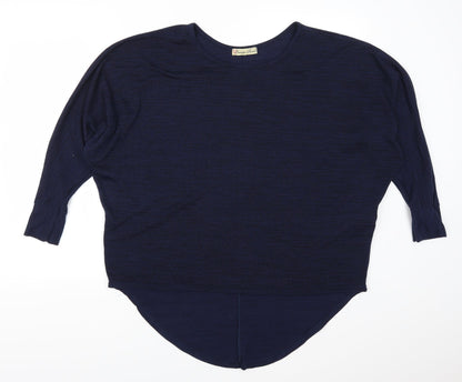 Additional front view of Cameo Rose women’s blue basic t-shirt, size M
