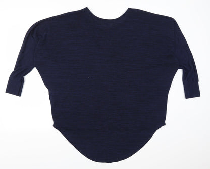 Back view of Cameo Rose women’s blue basic t-shirt, size M