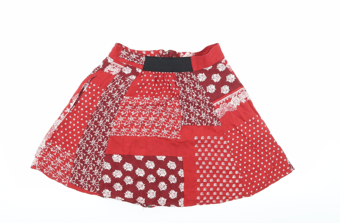 Cooperative Womens Red Floral  Flare Skirt Size S