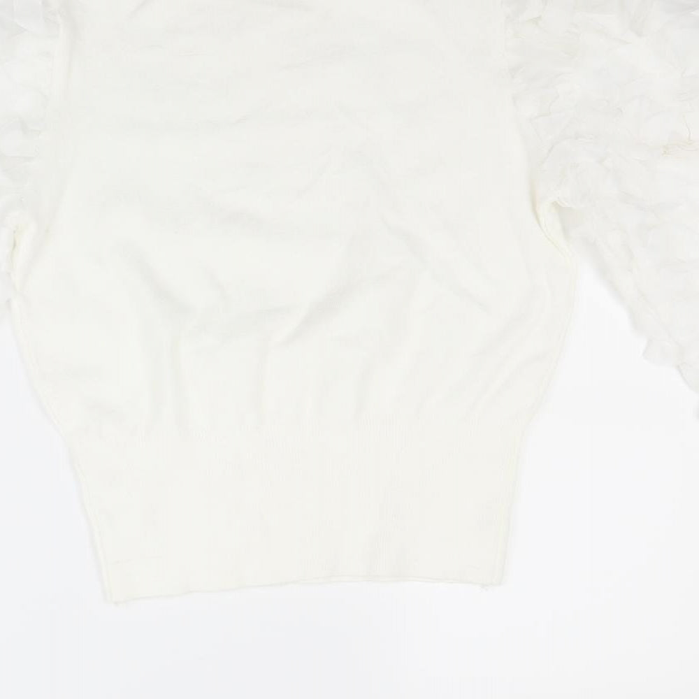 May Womens White   Pullover Jumper Size S