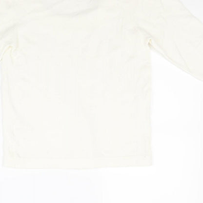Brand and care label for Mk women’s ivory jumper, size M