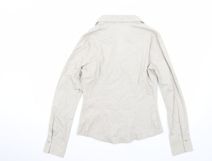 Back view of Preworn women’s grey basic button-up, size L