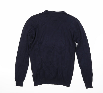 Back view of Sobino men’s blue jumper, size M
