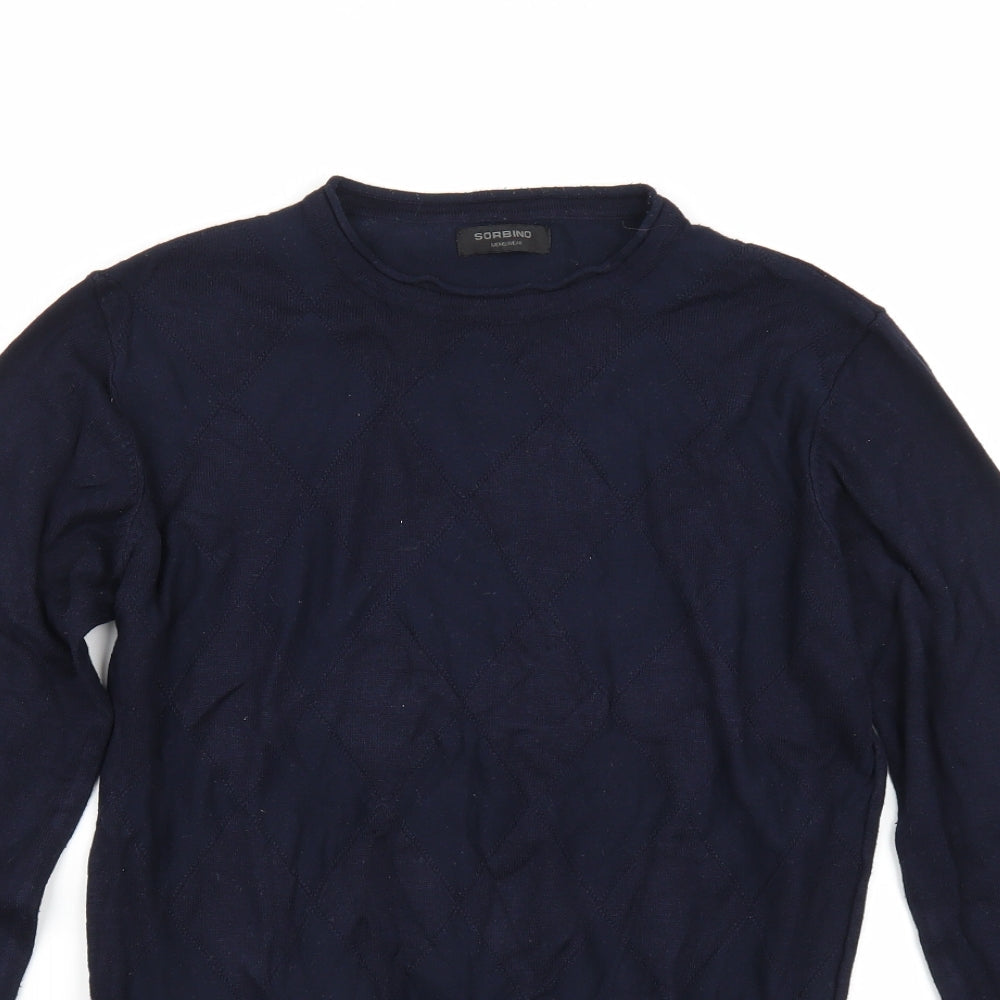 Sobino Mens Blue   Pullover Jumper Size M