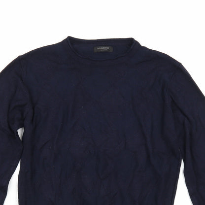 Close-up detail of Sobino men’s blue jumper, size M