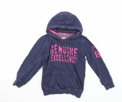 Additional front view of Next girls’ blue rayon pullover hoodie, size 8, years