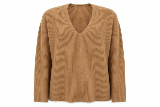 Front view of Mango women’s brown jumper, size M
