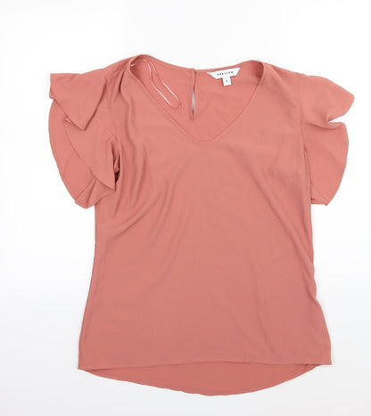 Additional front view of Preview women’s brown chiffon basic blouse, size UK 8