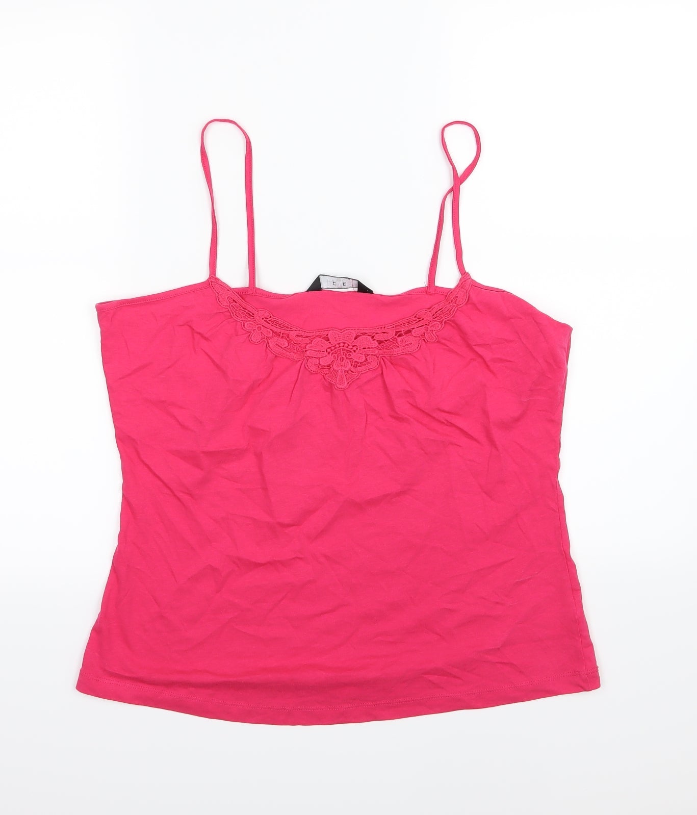 F&F Womens Pink Floral Jersey Basic Tank Size 16