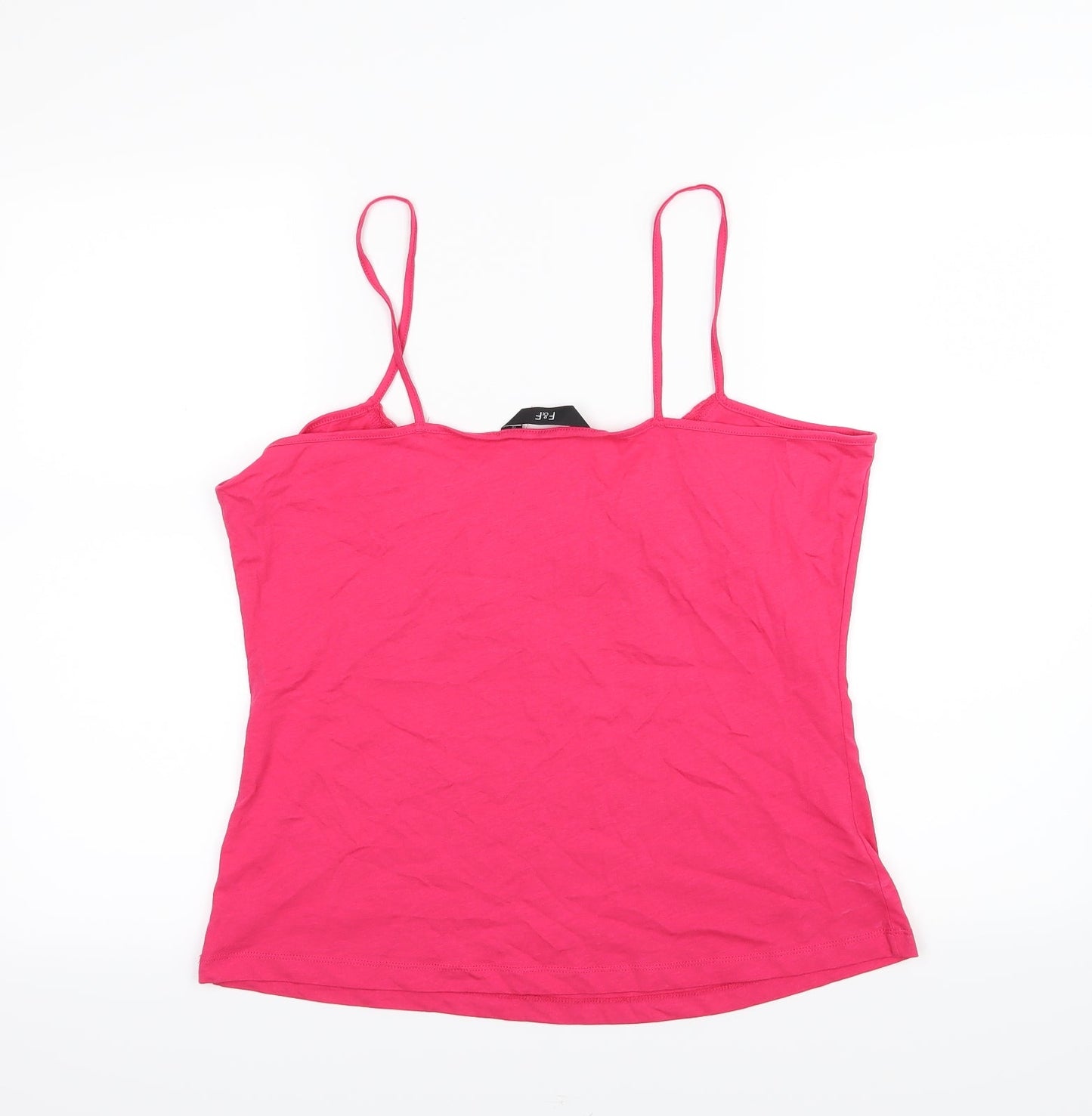 F&F Womens Pink Floral Jersey Basic Tank Size 16