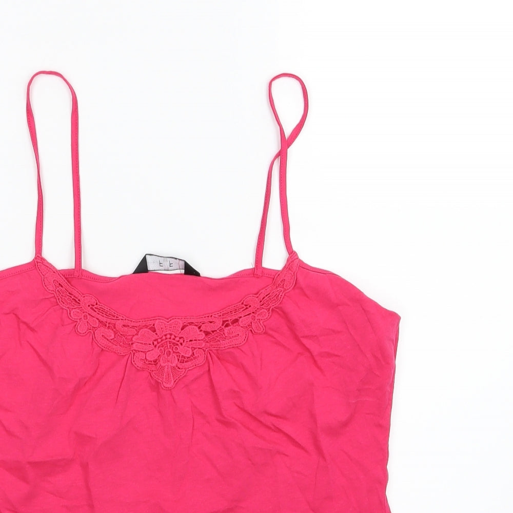 F&F Womens Pink Floral Jersey Basic Tank Size 16