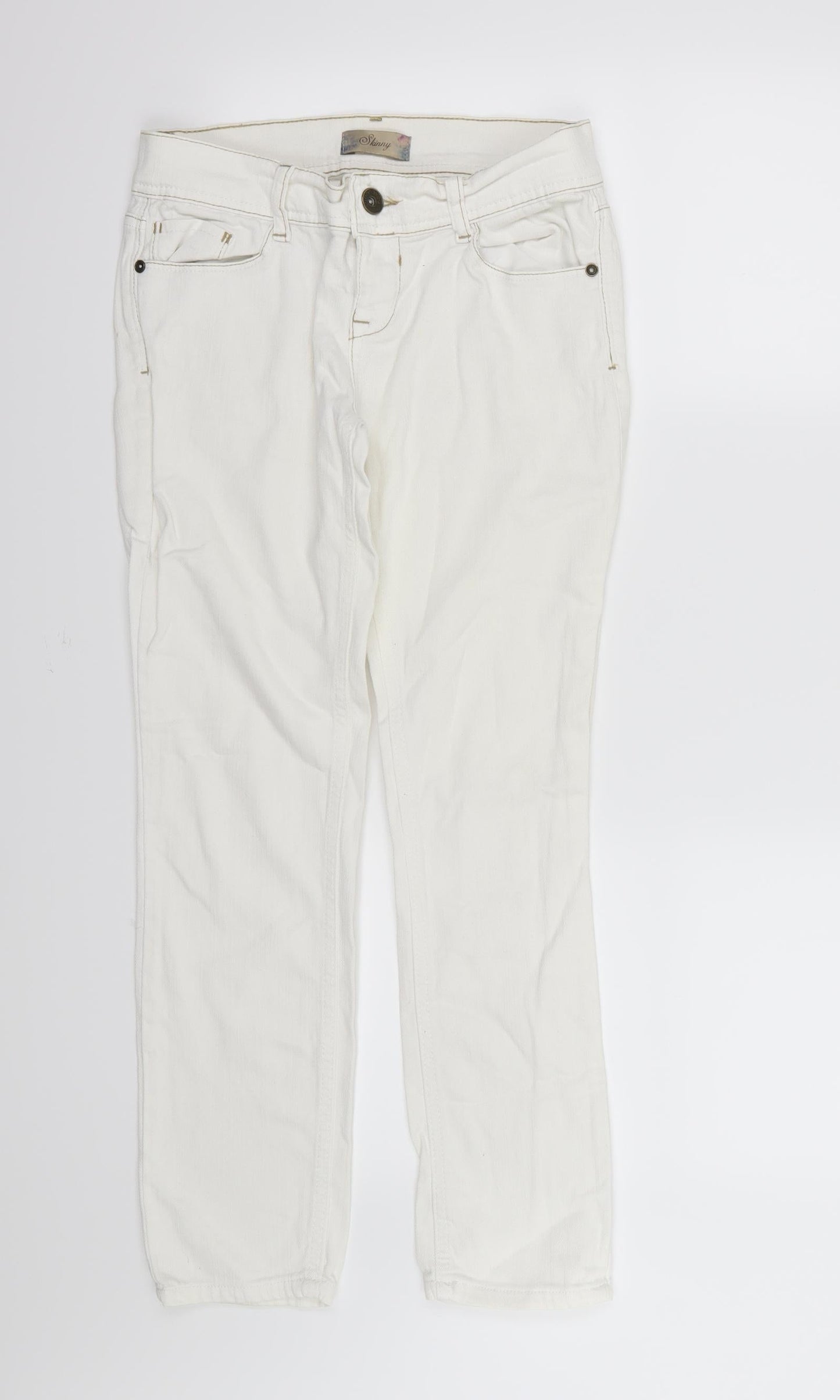NEXT Womens White  Denim Skinny Jeans Size 8 L27 in