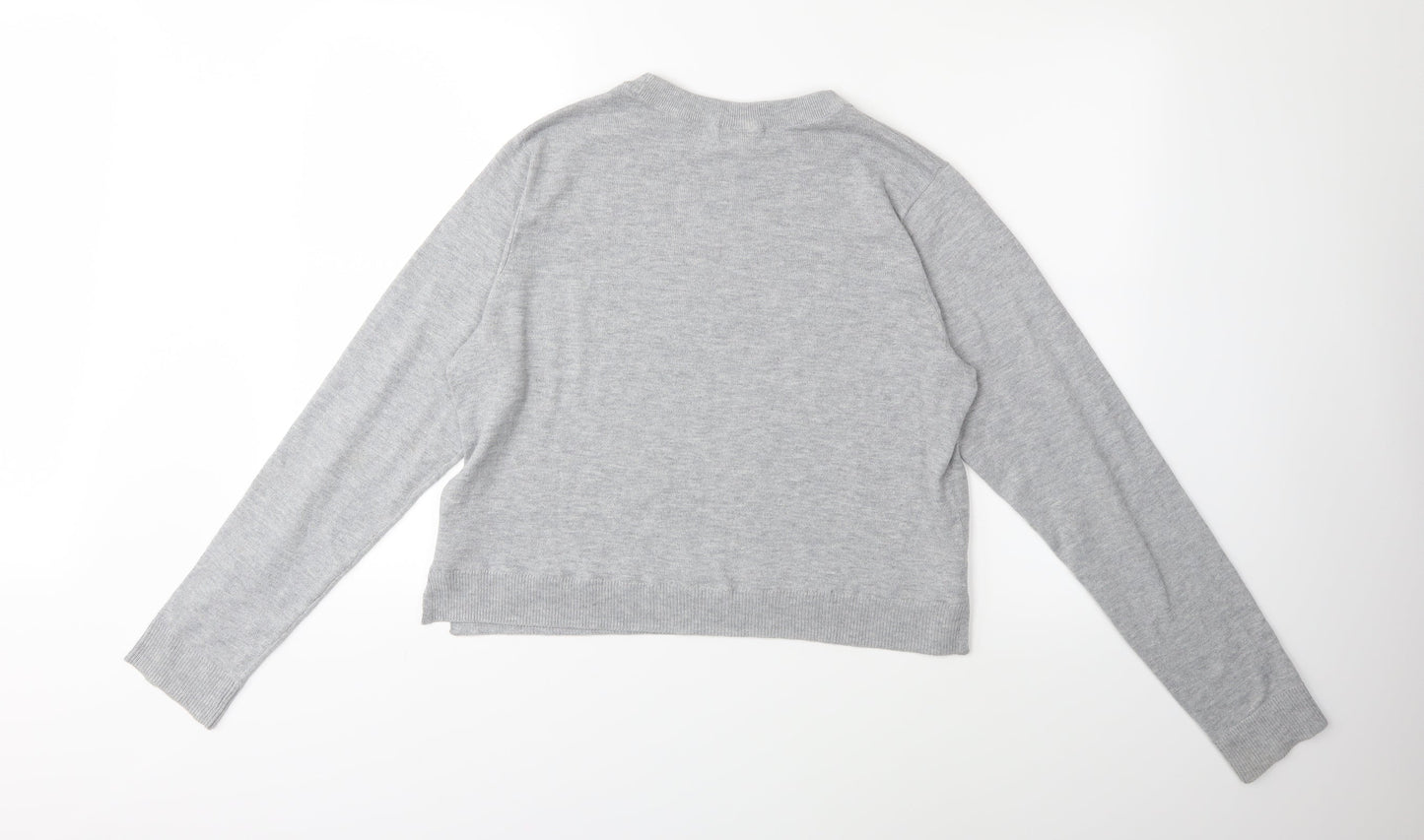 H&M Womens Grey  Knit Pullover Jumper Size L