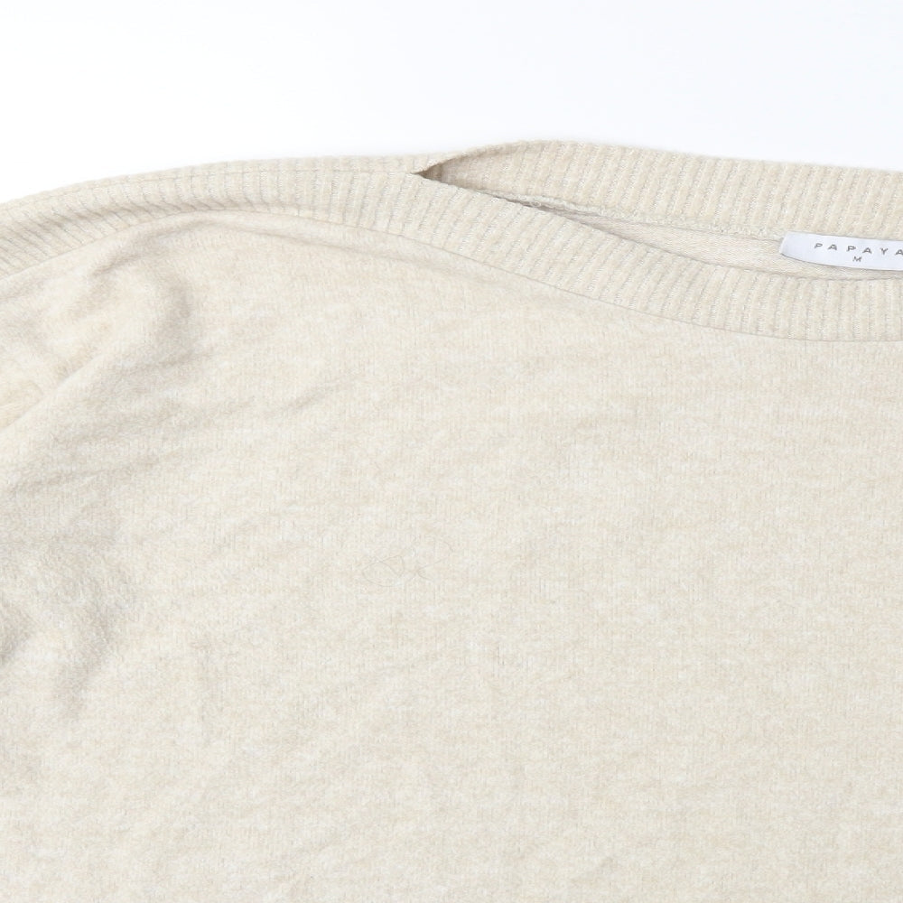 Papaya Womens Beige   Pullover Sweatshirt Size M