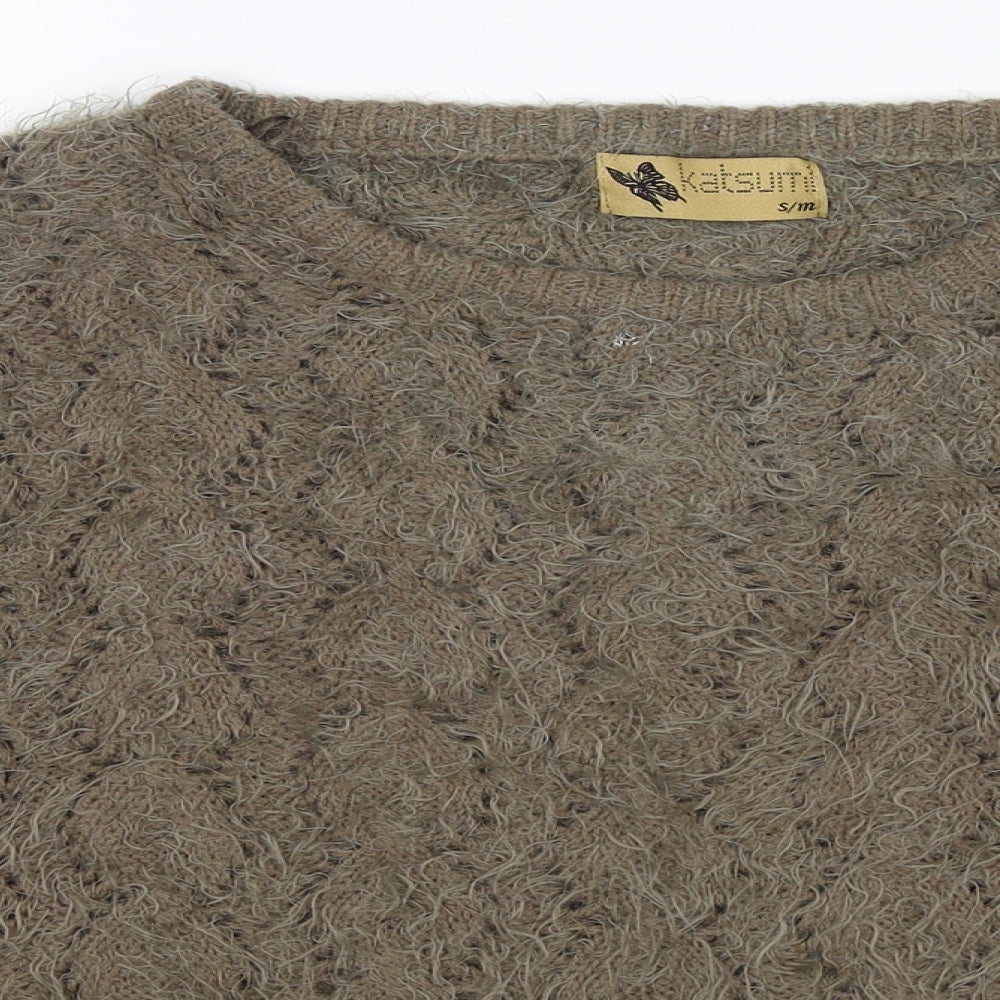 Katsumi Womens Beige  Knit Pullover Jumper Size M