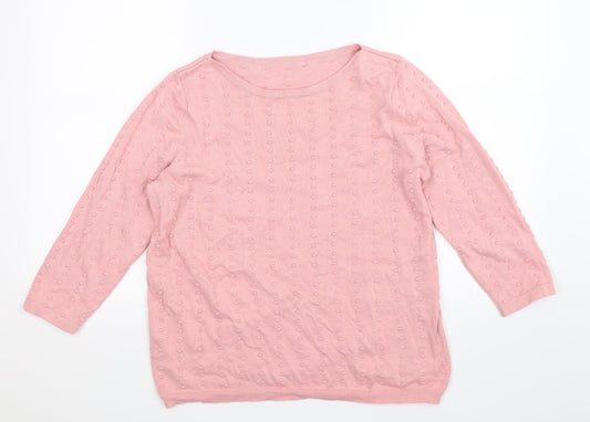 Preworn Womens Pink  Knit Pullover Jumper Size L