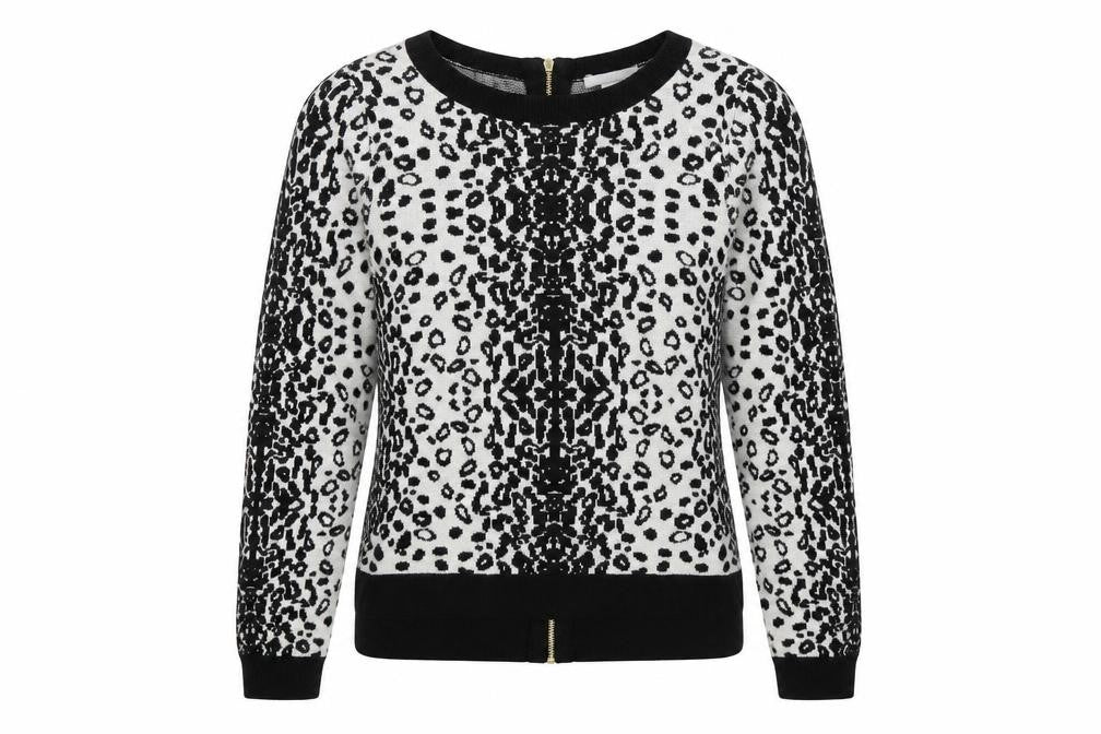 H&M Womens Multicoloured Animal Print Knit Pullover Jumper Size XS