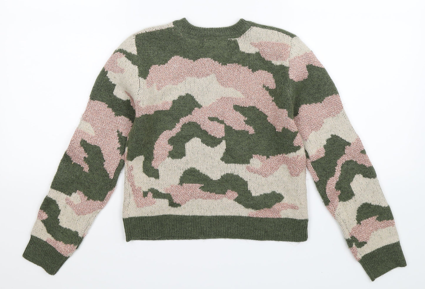Primark Boys Multicoloured Camouflage Knit Pullover Jumper Size 9-10 Years