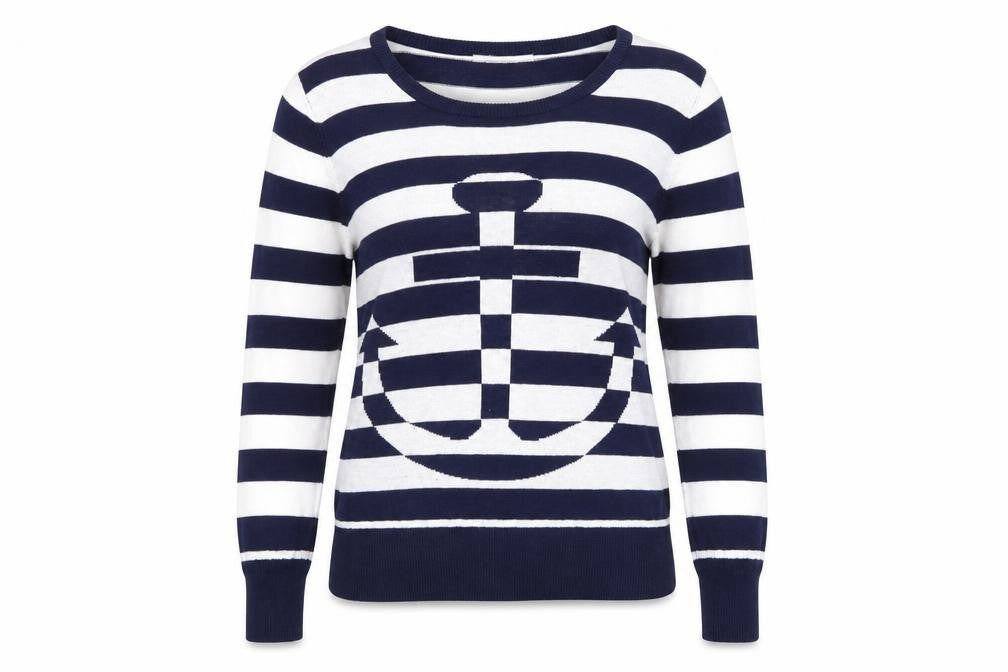 Peacocks Womens Blue Striped Knit Pullover Jumper Size 10
