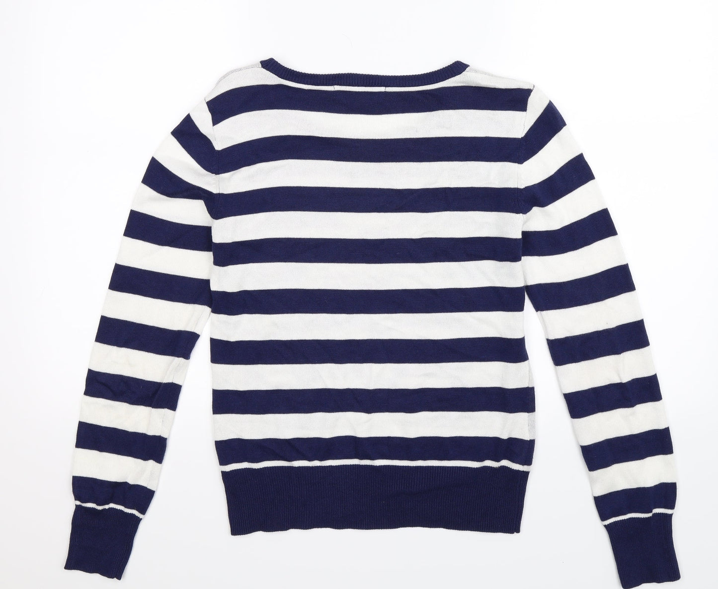 Peacocks Womens Blue Striped Knit Pullover Jumper Size 10