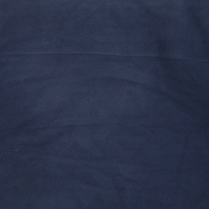 Brand and care label for EWM men’s blue fleece jacket, size S
