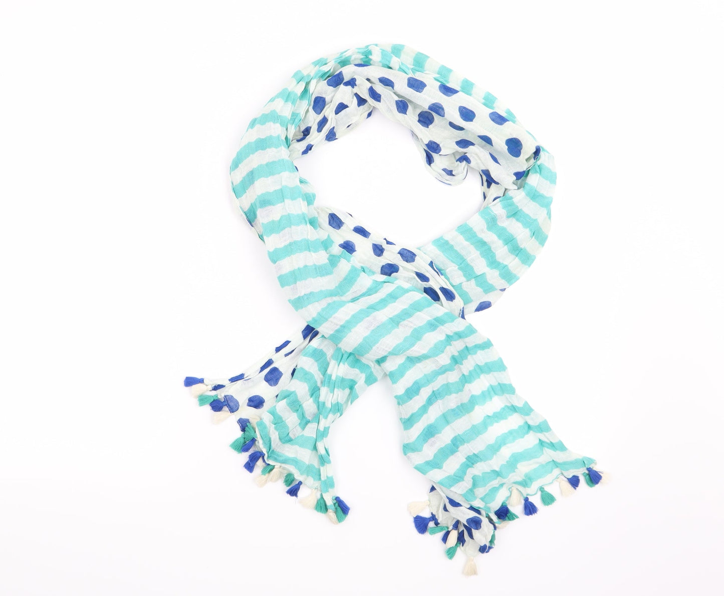 Preworn Womens White Striped   Scarf