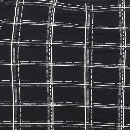 Brand and care label for Select women’s black check basic t-shirt, size UK 16