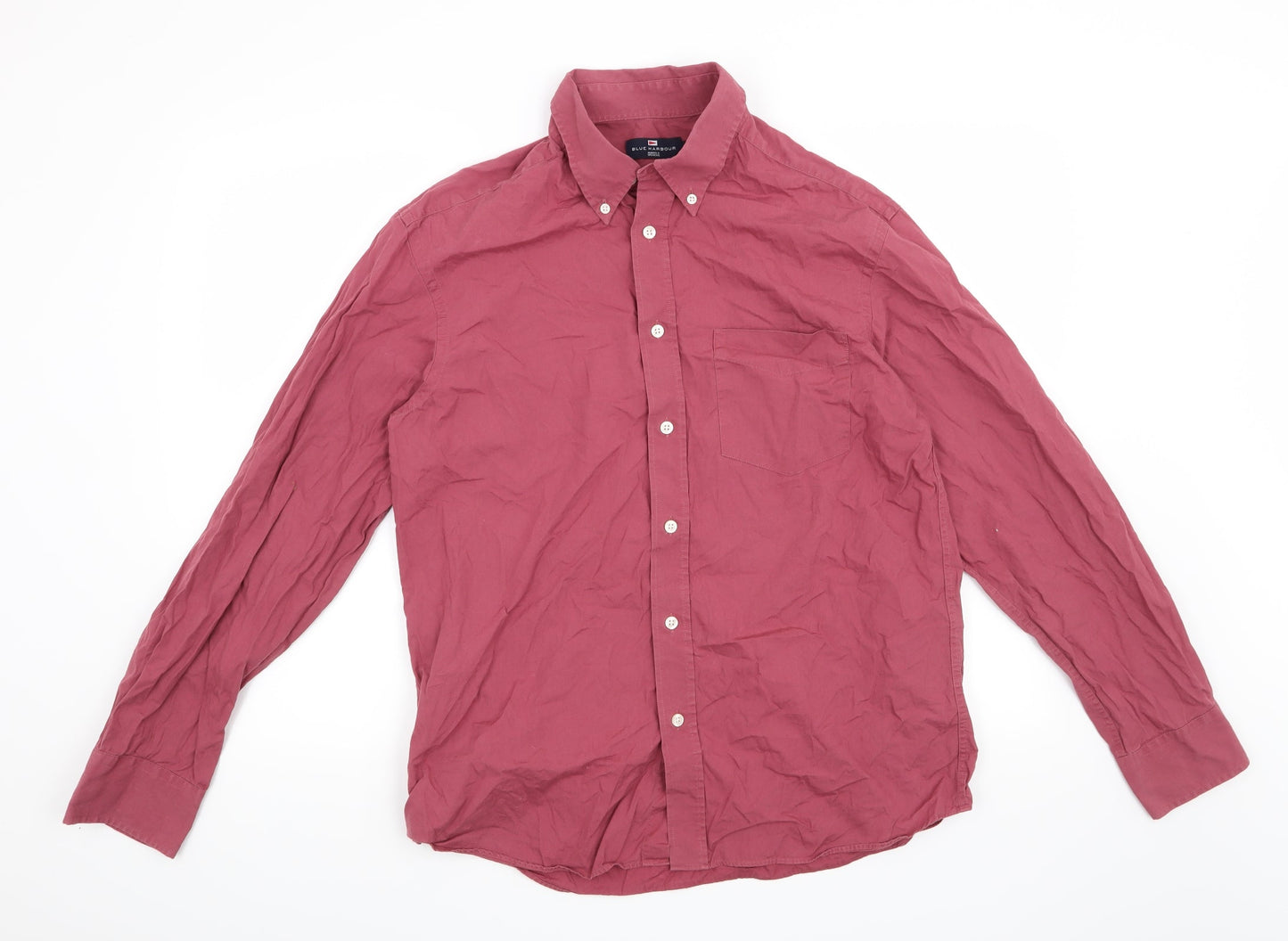 Blue Harbour Mens Red    Button-Up Size M