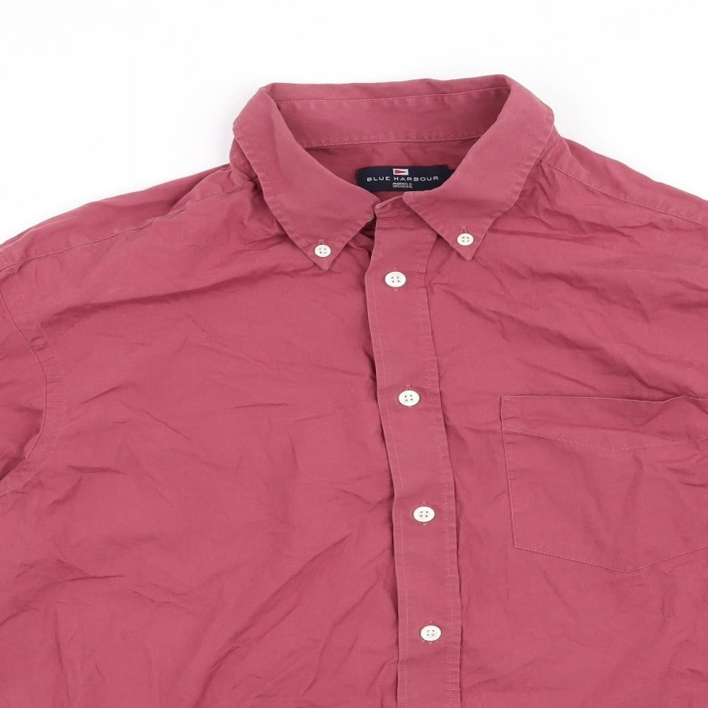 Blue Harbour Mens Red    Button-Up Size M