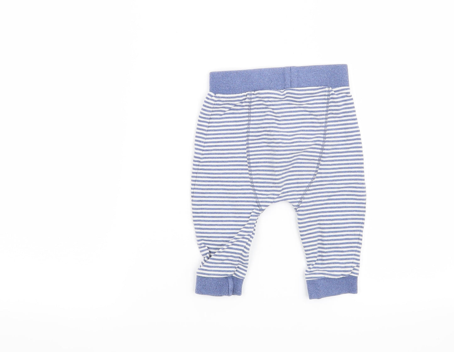 Mini Club Boys Blue Striped  Sweatpants Trousers Size 6-9 Months