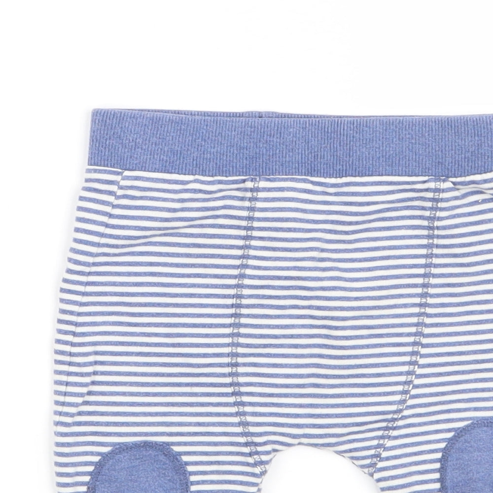 Mini Club Boys Blue Striped  Sweatpants Trousers Size 6-9 Months