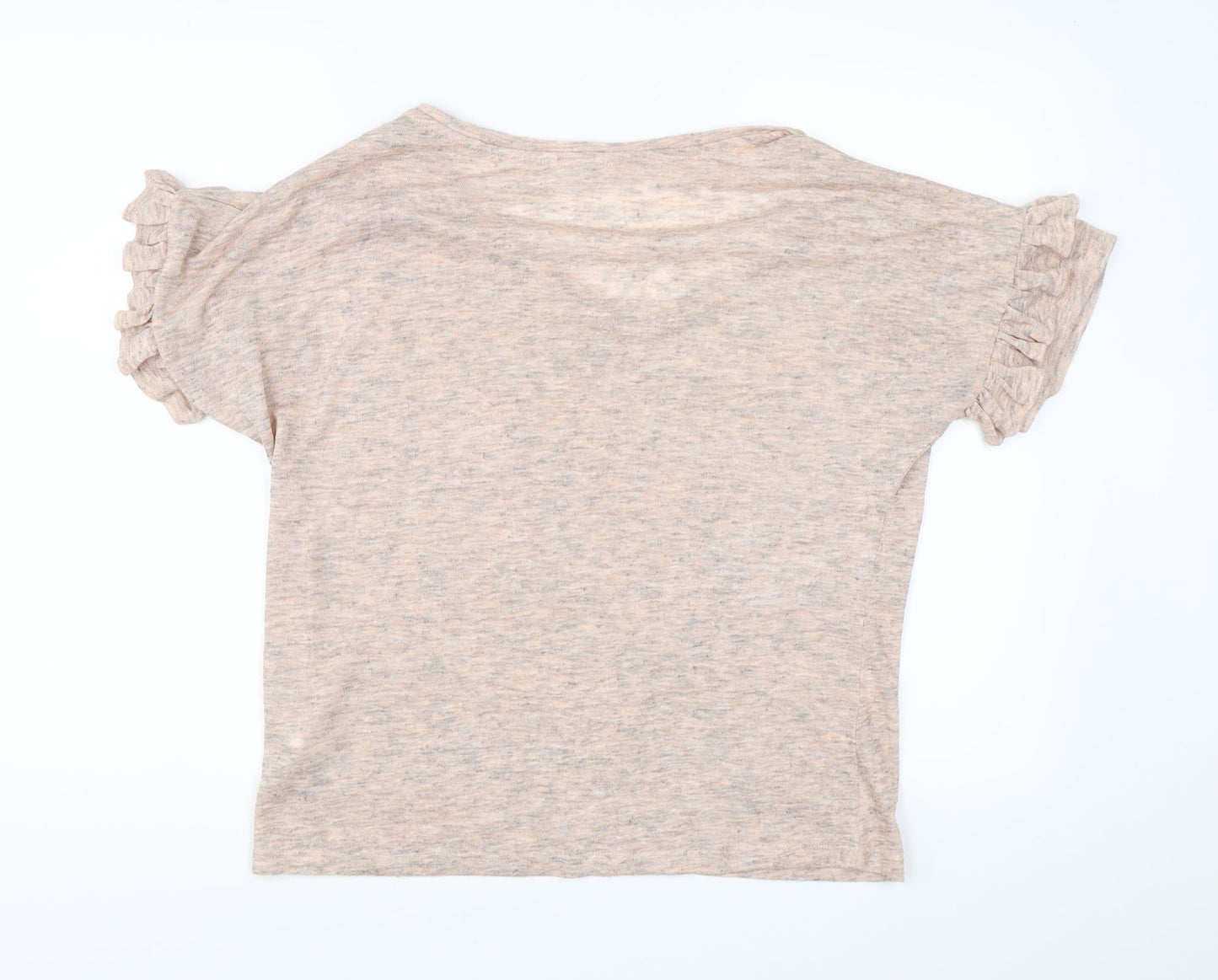 Nine Womens Pink   Basic T-Shirt Size 14  - Ruffle Sleeve