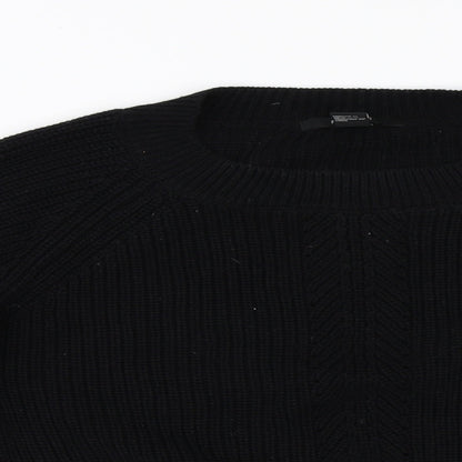 Close-up detail of Forever 21 women’s black jumper, size S
